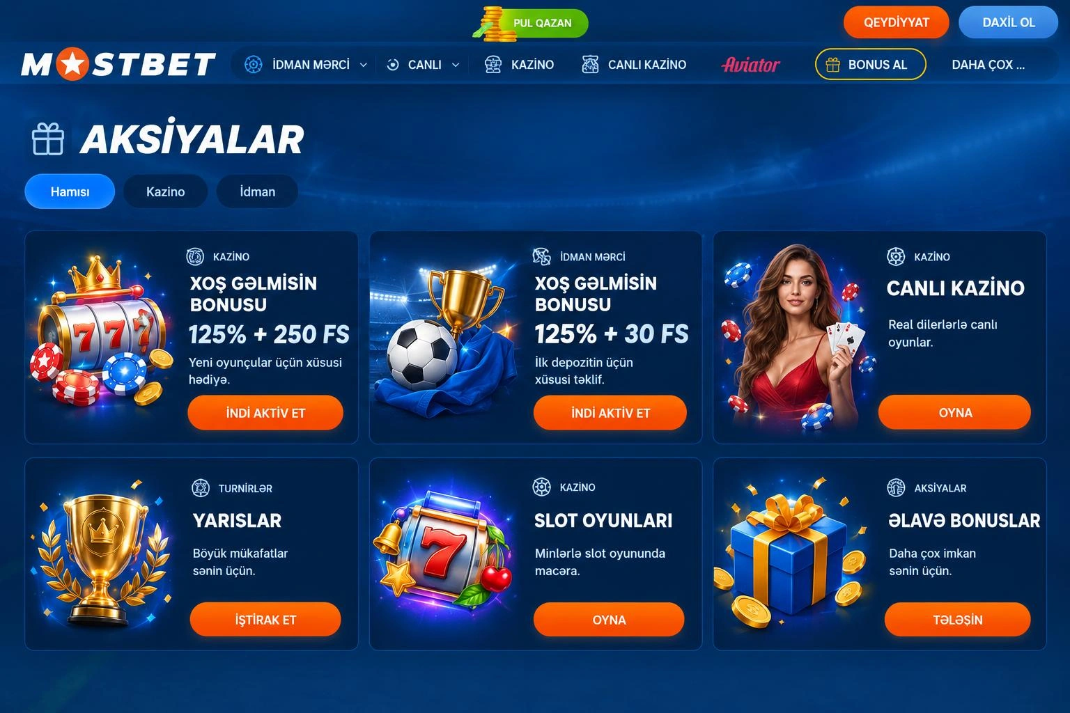 Mostbet giriş sonrası bonuslar – depozit paketləri